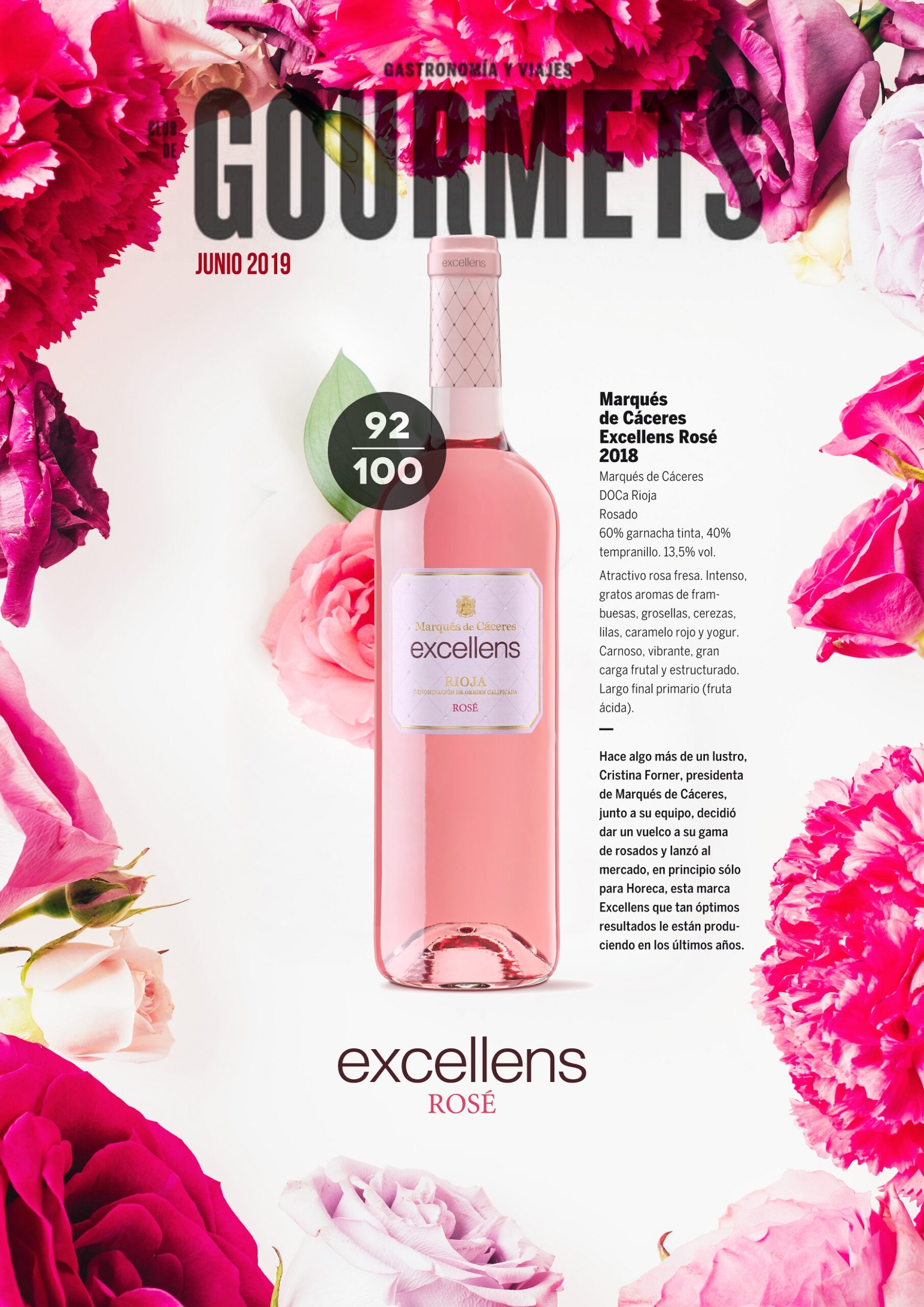 Excellens Rosé en la Revista Club de Gourmets